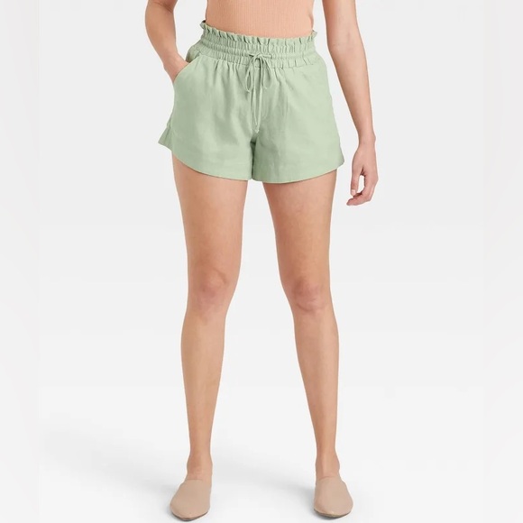 NWOT A New Day Linen Blend Drawstring Shorts - Picture 1 of 4